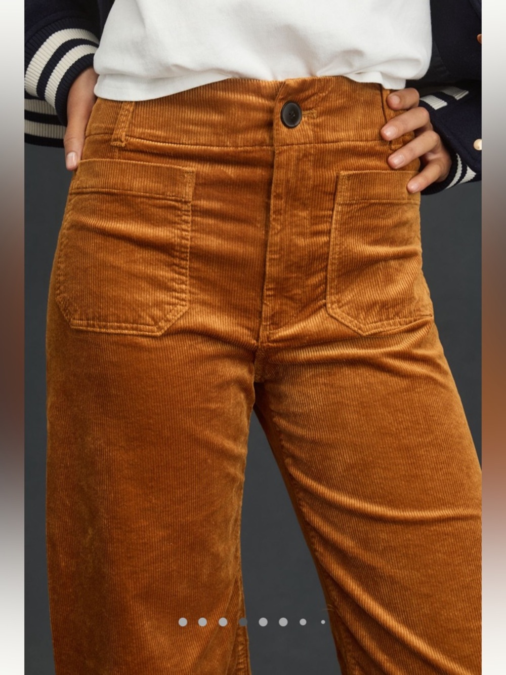 Anthropologie Colette Corduroy Crop Wide-Leg Pants by Maeve - Picture 4 of 7